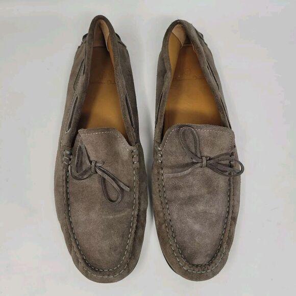 Massimo Dutti Shoes Mens EU42 US9 Brown Suede Driving Loafers Tie Slip On - Picture 4 of 12